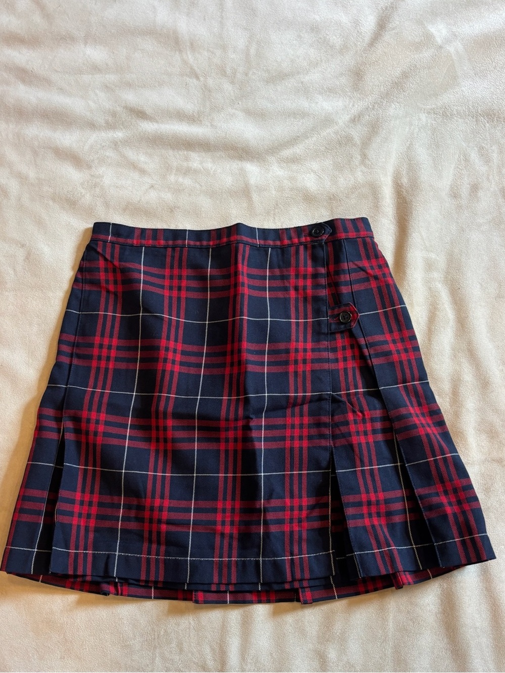 School Uniform Skirt - Red & Blue Plaid